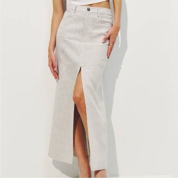 Reformation Women's Tazz Maxi Linen Skirt - 12P NWT  $178 - Picture 3 of 9